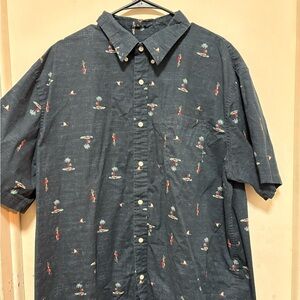 Saddlebred Size 2X Hawaiian Shirt Polynesian Print